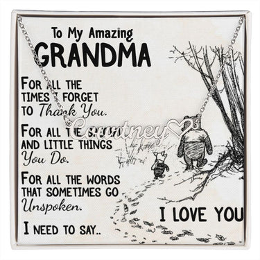 Amazing Grandma Nickname Necklace with Heart - Love You This Much